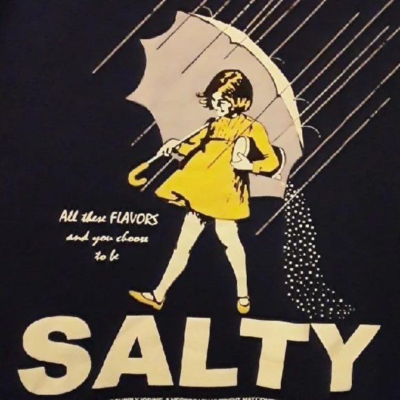 NWOT Navy Blue Graphic Tee with Salty Design - Picture 2 of 6